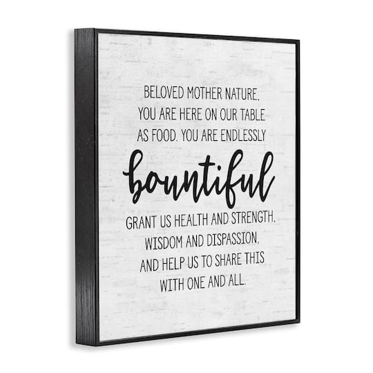 Stupell Industries Mother Nature Bountiful Food Subtle Birch Typography Framed Giclee Art